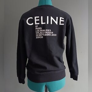 Celine Black Sweatshirt Size XXS, very small size. Please Check The Measurements